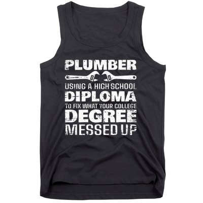 Funny Plumber Art For Wo Pipefitter Pipe Plumber Tank Top