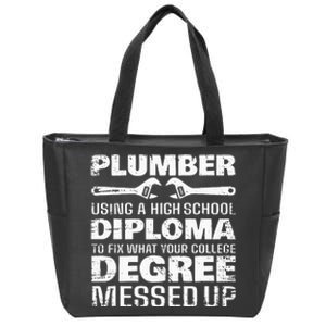 Funny Plumber Art For Wo Pipefitter Pipe Plumber Zip Tote Bag