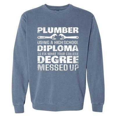 Funny Plumber Art For Wo Pipefitter Pipe Plumber Garment-Dyed Sweatshirt