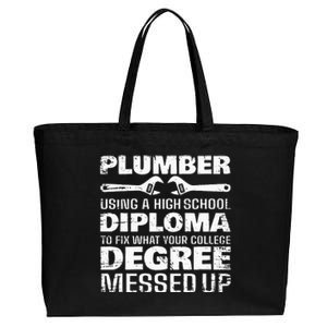 Funny Plumber Art For Wo Pipefitter Pipe Plumber Cotton Canvas Jumbo Tote