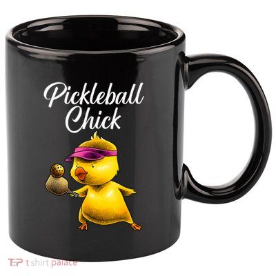 Funny Pickleball Art For Women Girl Paddle Sport Chick Lover 11oz C Handle Ceramic Mug