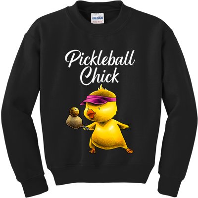 Funny Pickleball Art For Women Girl Paddle Sport Chick Lover Kids Sweatshirt