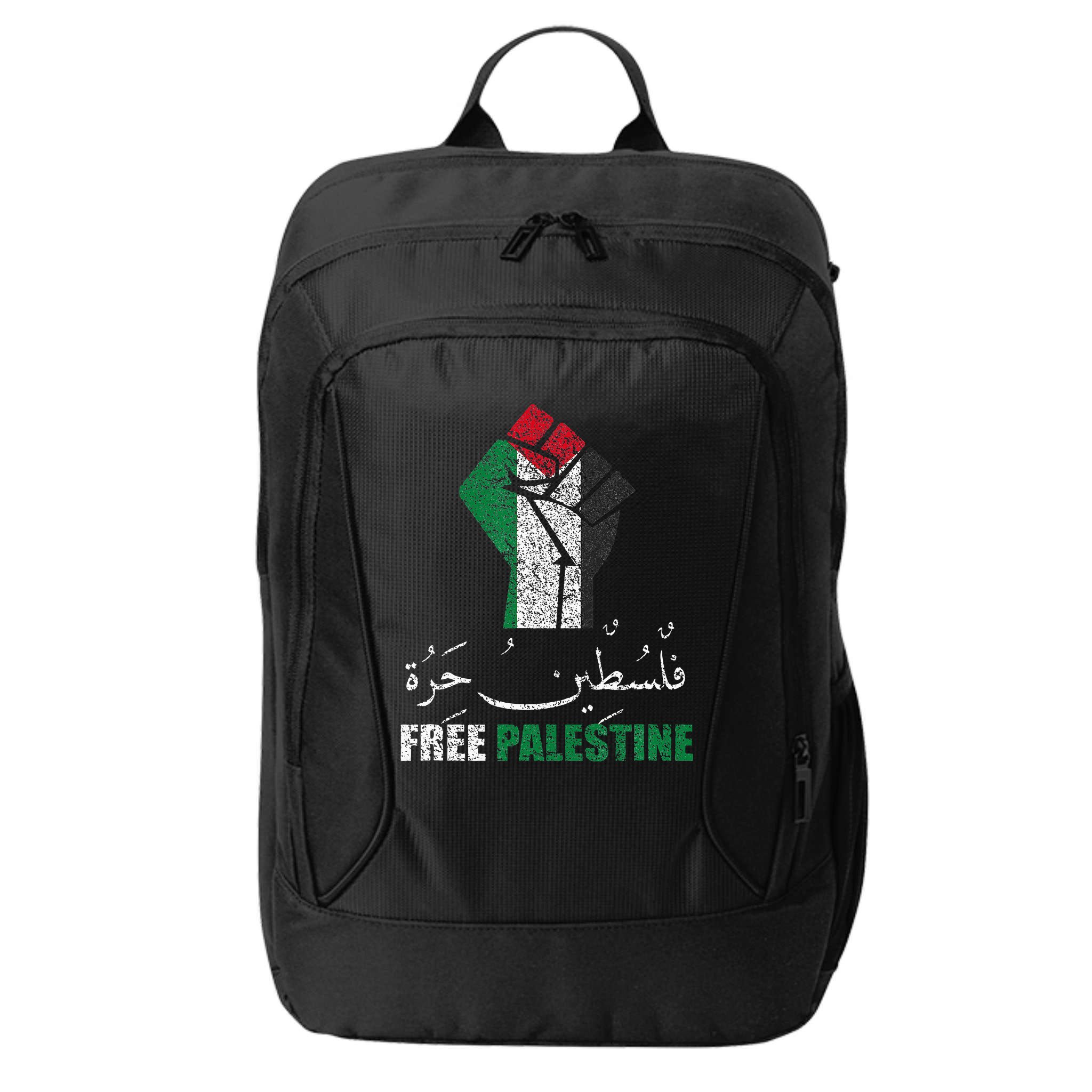 Free Palestine Arabic Support Palestine And Gaza Jerusalem City Backpack