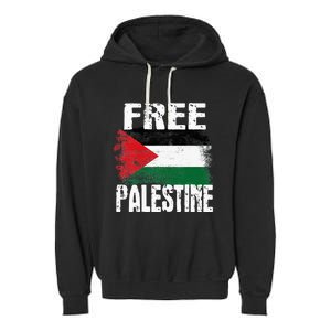 Free Palestine Arabic Big Palestine Flag Free Gaza Garment-Dyed Fleece Hoodie