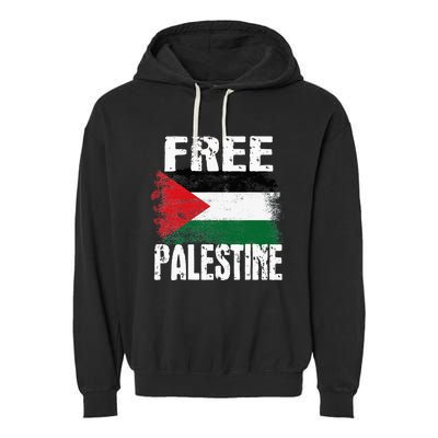 Free Palestine Arabic Big Palestine Flag Free Gaza Garment-Dyed Fleece Hoodie