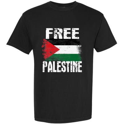 Free Palestine Arabic Big Palestine Flag Free Gaza Garment-Dyed Heavyweight T-Shirt