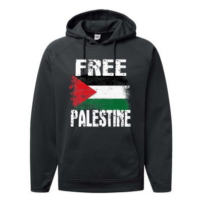 Free Palestine Arabic Big Palestine Flag Free Gaza Performance Fleece Hoodie