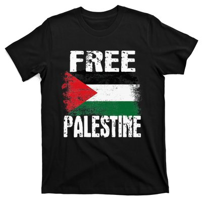 Free Palestine Arabic Big Palestine Flag Free Gaza T-Shirt