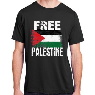 Free Palestine Arabic Big Palestine Flag Free Gaza Adult ChromaSoft Performance T-Shirt