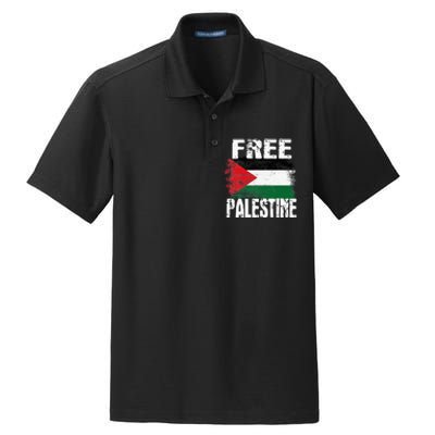 Free Palestine Arabic Big Palestine Flag Free Gaza Dry Zone Grid Polo