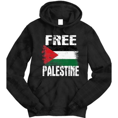 Free Palestine Arabic Big Palestine Flag Free Gaza Tie Dye Hoodie