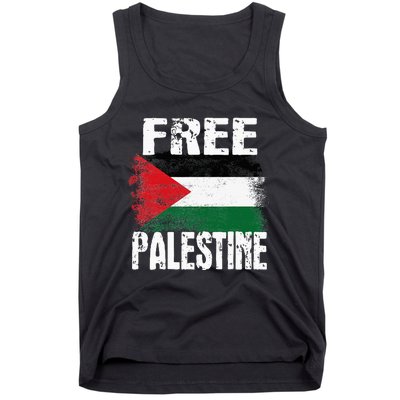 Free Palestine Arabic Big Palestine Flag Free Gaza Tank Top