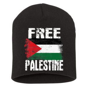 Free Palestine Arabic Big Palestine Flag Free Gaza Short Acrylic Beanie