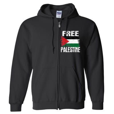 Free Palestine Arabic Big Palestine Flag Free Gaza Full Zip Hoodie