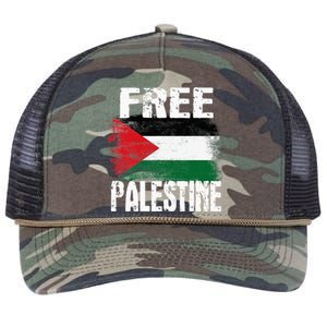 Free Palestine Arabic Big Palestine Flag Free Gaza Retro Rope Trucker Hat Cap