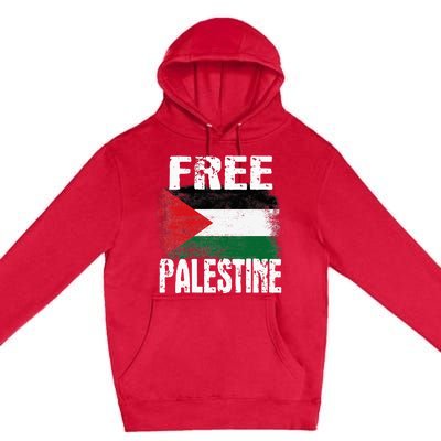 Free Palestine Arabic Big Palestine Flag Free Gaza Premium Pullover Hoodie