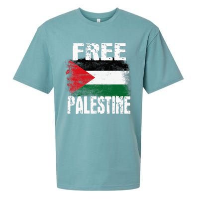 Free Palestine Arabic Big Palestine Flag Free Gaza Sueded Cloud Jersey T-Shirt