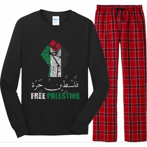 Free Palestine Arabic support Palestine and Gaza Jerusalem   Long Sleeve Pajama Set