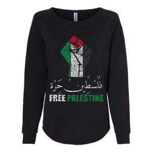 Free Palestine Arabic support Palestine and Gaza Jerusalem   Womens California Wash Sweatshirt