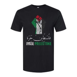 Free Palestine Arabic support Palestine and Gaza Jerusalem   Softstyle CVC T-Shirt