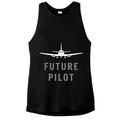 Future Pilot Airplane Pilot Aviation Gift Ladies PosiCharge Tri-Blend Wicking Tank