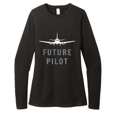 Future Pilot Airplane Pilot Aviation Gift Womens CVC Long Sleeve Shirt