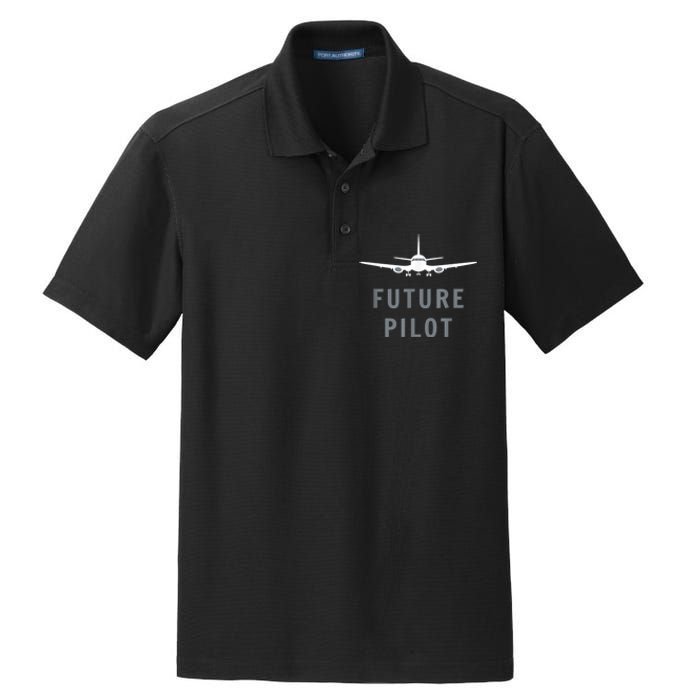 Future Pilot Airplane Pilot Aviation Gift Dry Zone Grid Polo