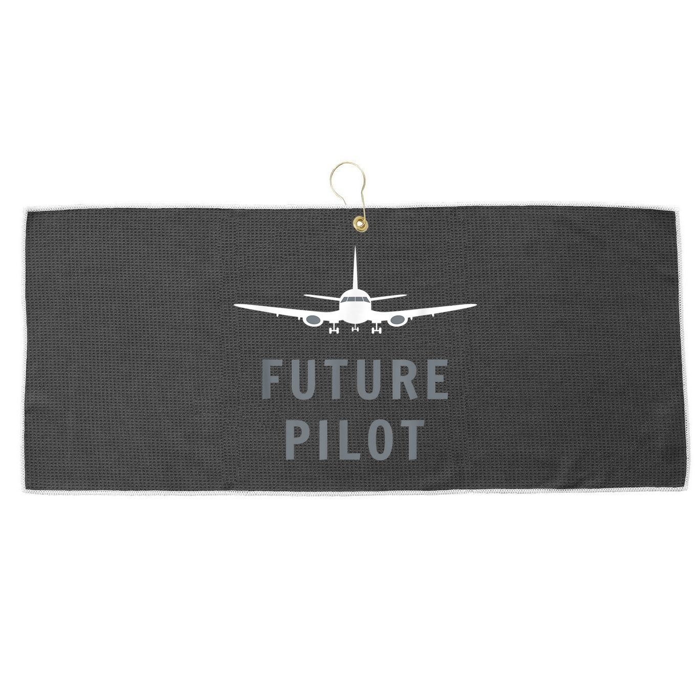 Future Pilot Airplane Pilot Aviation Gift Large Microfiber Waffle Golf Towel