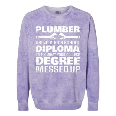 Funny Plumber Art For Pipefitter Pipe Plumber Colorblast Crewneck Sweatshirt