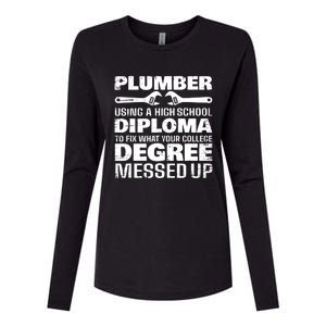 Funny Plumber Art For Pipefitter Pipe Plumber Womens Cotton Relaxed Long Sleeve T-Shirt