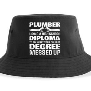 Funny Plumber Art For Pipefitter Pipe Plumber Sustainable Bucket Hat