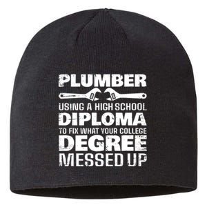 Funny Plumber Art For Pipefitter Pipe Plumber Sustainable Beanie