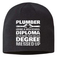 Funny Plumber Art For Pipefitter Pipe Plumber Sustainable Beanie