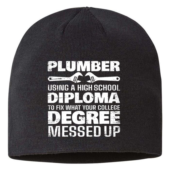 Funny Plumber Art For Pipefitter Pipe Plumber Sustainable Beanie