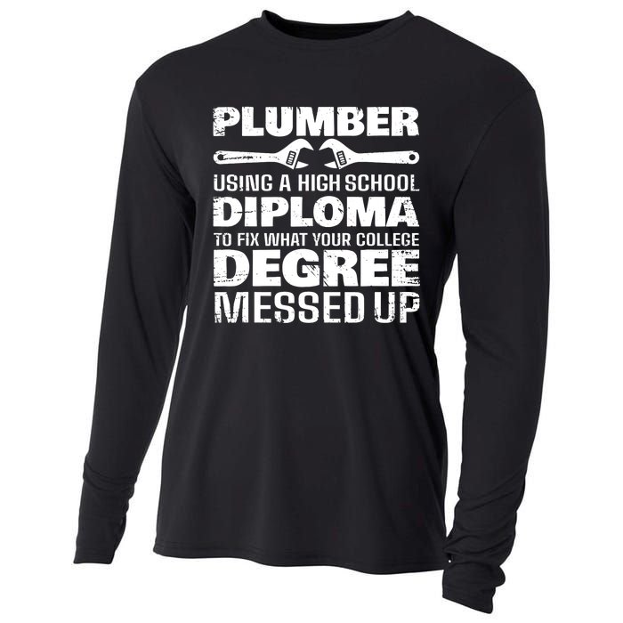 Funny Plumber Art For Pipefitter Pipe Plumber Cooling Performance Long Sleeve Crew