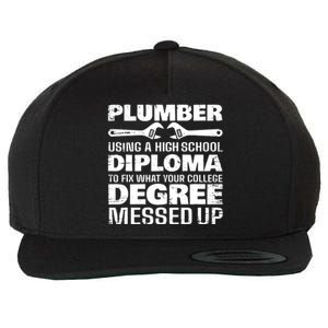 Funny Plumber Art For Pipefitter Pipe Plumber Wool Snapback Cap