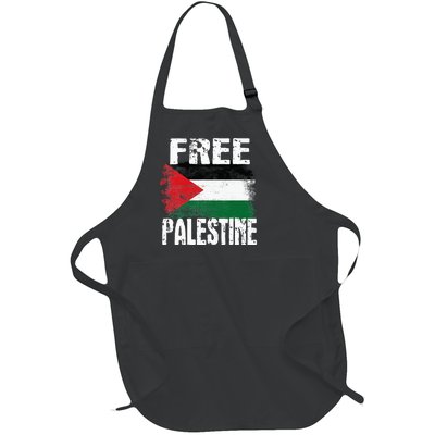 Free Palestine Arabic big Palestine Flag Free Gaza  Full-Length Apron With Pockets