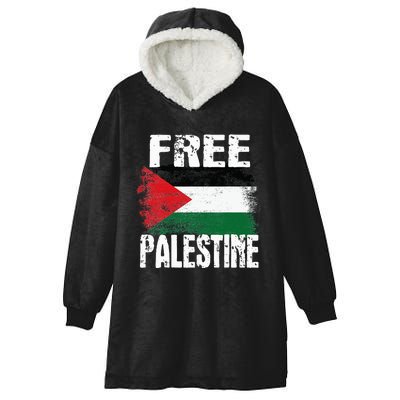 Free Palestine Arabic big Palestine Flag Free Gaza  Hooded Wearable Blanket