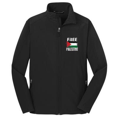 Free Palestine Arabic big Palestine Flag Free Gaza  Core Soft Shell Jacket