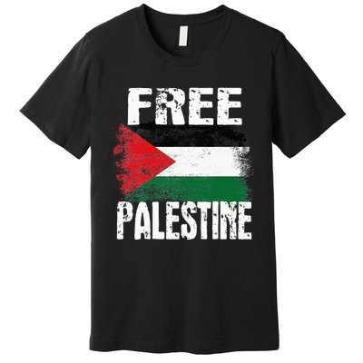 Free Palestine Arabic big Palestine Flag Free Gaza  Premium T-Shirt