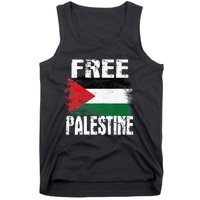 Free Palestine Arabic big Palestine Flag Free Gaza  Tank Top