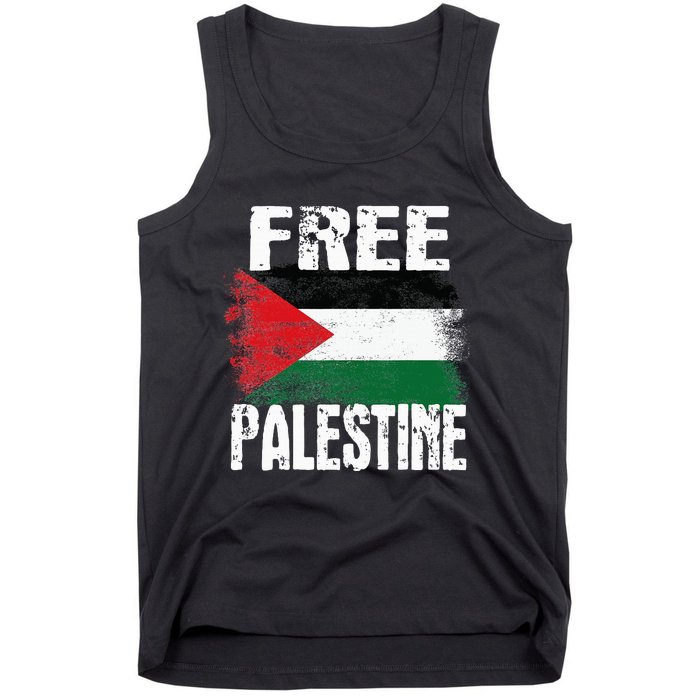 Free Palestine Arabic big Palestine Flag Free Gaza  Tank Top