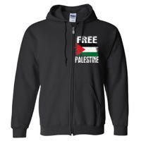 Free Palestine Arabic big Palestine Flag Free Gaza  Full Zip Hoodie