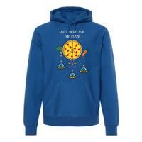 Funny Pixel Arcade Game Alien Just Here For The Pizza Cute Gift Premium Hoodie