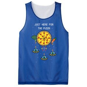 Funny Pixel Arcade Game Alien Just Here For The Pizza Cute Gift Mesh Reversible Basketball Jersey Tank