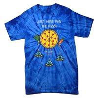 Funny Pixel Arcade Game Alien Just Here For The Pizza Cute Gift Tie-Dye T-Shirt