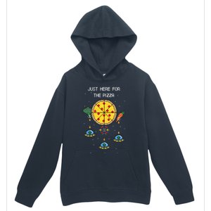 Funny Pixel Arcade Game Alien Just Here For The Pizza Cute Gift Urban Pullover Hoodie