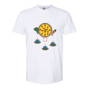 Funny Pixel Arcade Game Alien Just Here For The Pizza Cute Gift Softstyle CVC T-Shirt