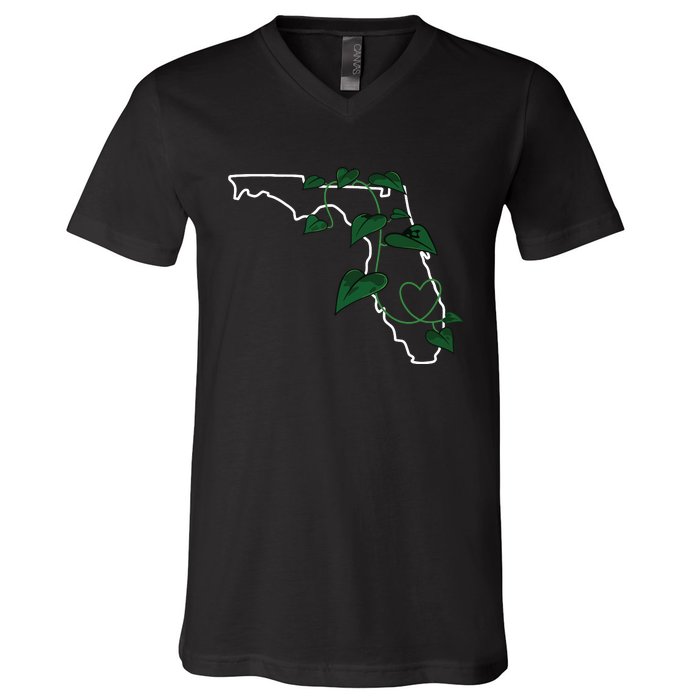 Florida Pothos Aroid V-Neck T-Shirt