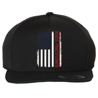 Funny Patriotic American Flag 4th Of July Nurse Practitioner Wool Snapback Cap